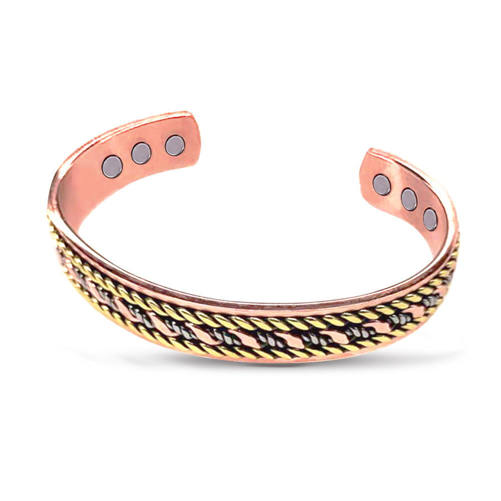 Women's Copper Bracelet – Adjustable Pure Copper Cuff with Magnetic Elements