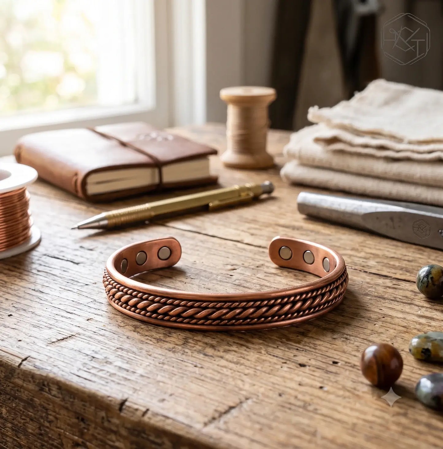 Mens Copper Bracelet – Adjustable Copper Cuff